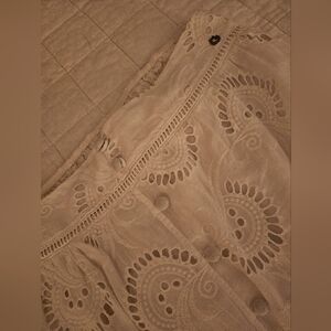 Boho chic long eyelet skirt